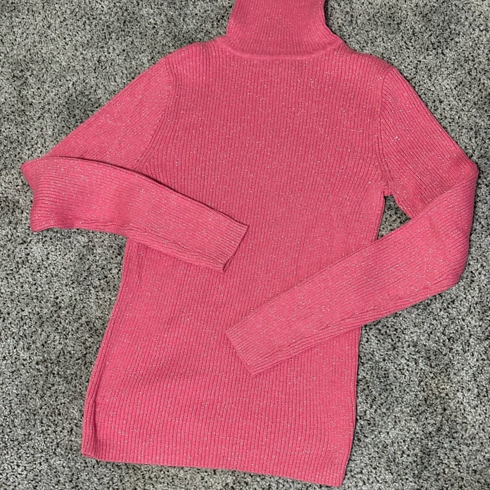 Y2K Era GAP Vibrant Sparkling Pink Turtleneck Sweater 84% Cotton